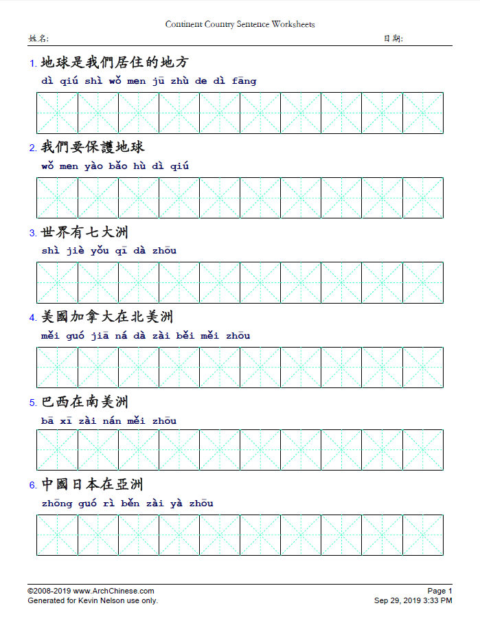 Hanzi Wall Chart Pdf